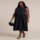 Boat Neck Flare Midi Dress image number 0
