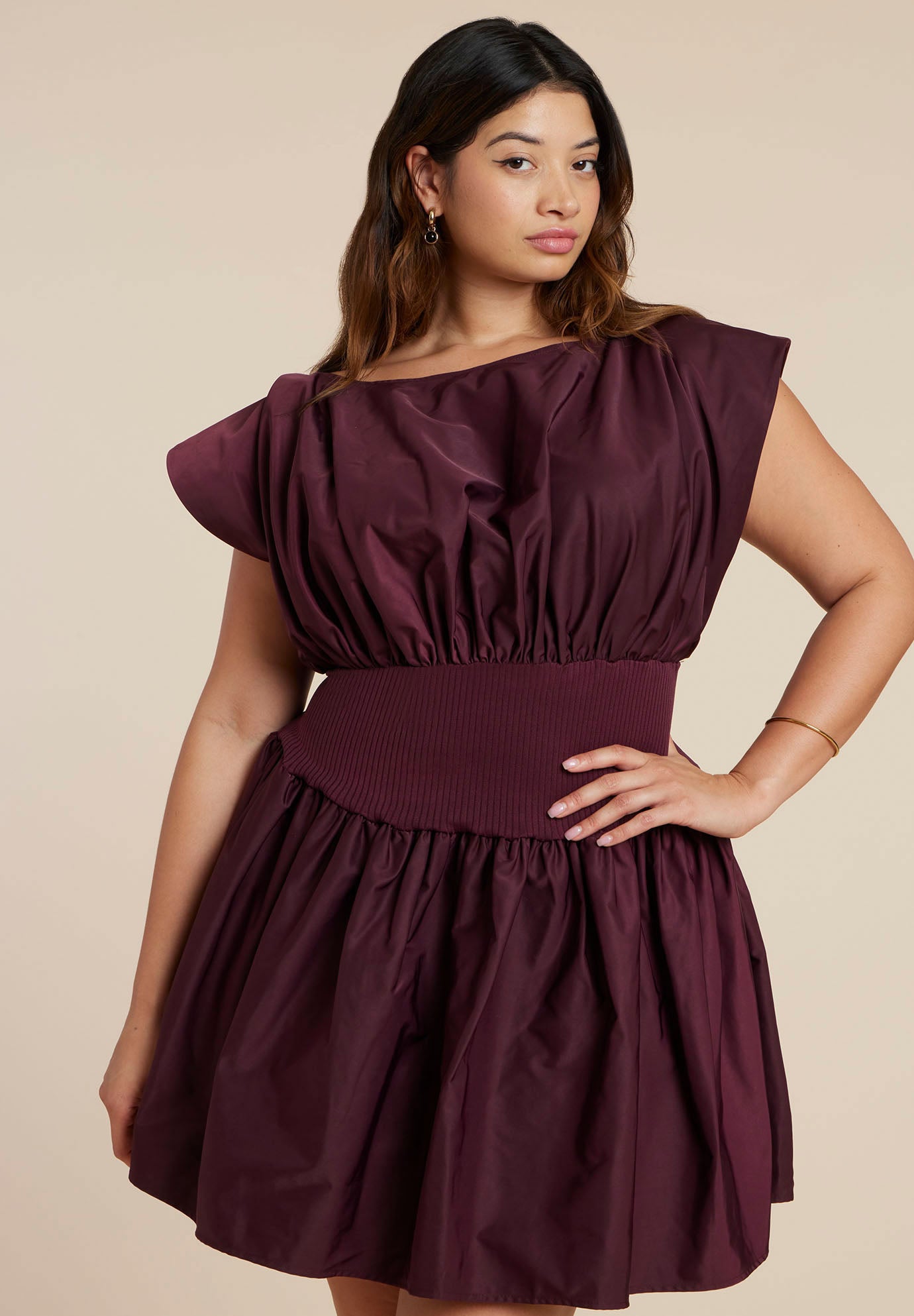 Shirred Flare Mini Dress image number 2