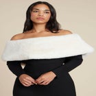Off The Shoulder Fur Trim Dress image number null