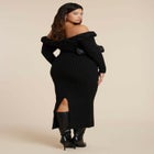 Cableknit Off Shoulder Maxi Dress image number null