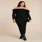 Cableknit Off Shoulder Maxi Dress image number null