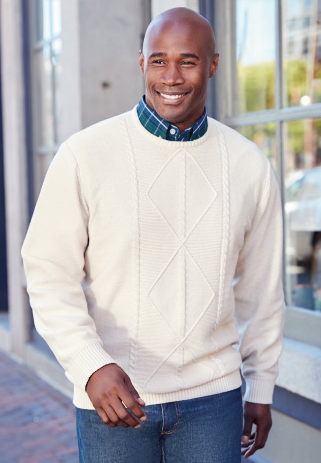 Crewneck Cable Knit Sweater image number 1