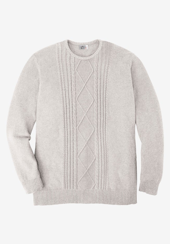 Crewneck Cable Knit Sweater image number 0