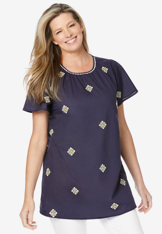 Embroidered Flutter Tunic. image number null
