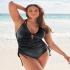 Sparkle Loop Strap Ruched One Piece image number null