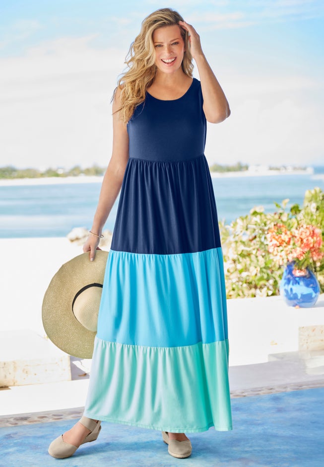 Colorblock Tiered Dress image number 2