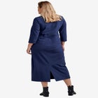 Cotton Spandex Jersey Three-Quarter Sleeve Scoopneck Maxi Dress image number 1