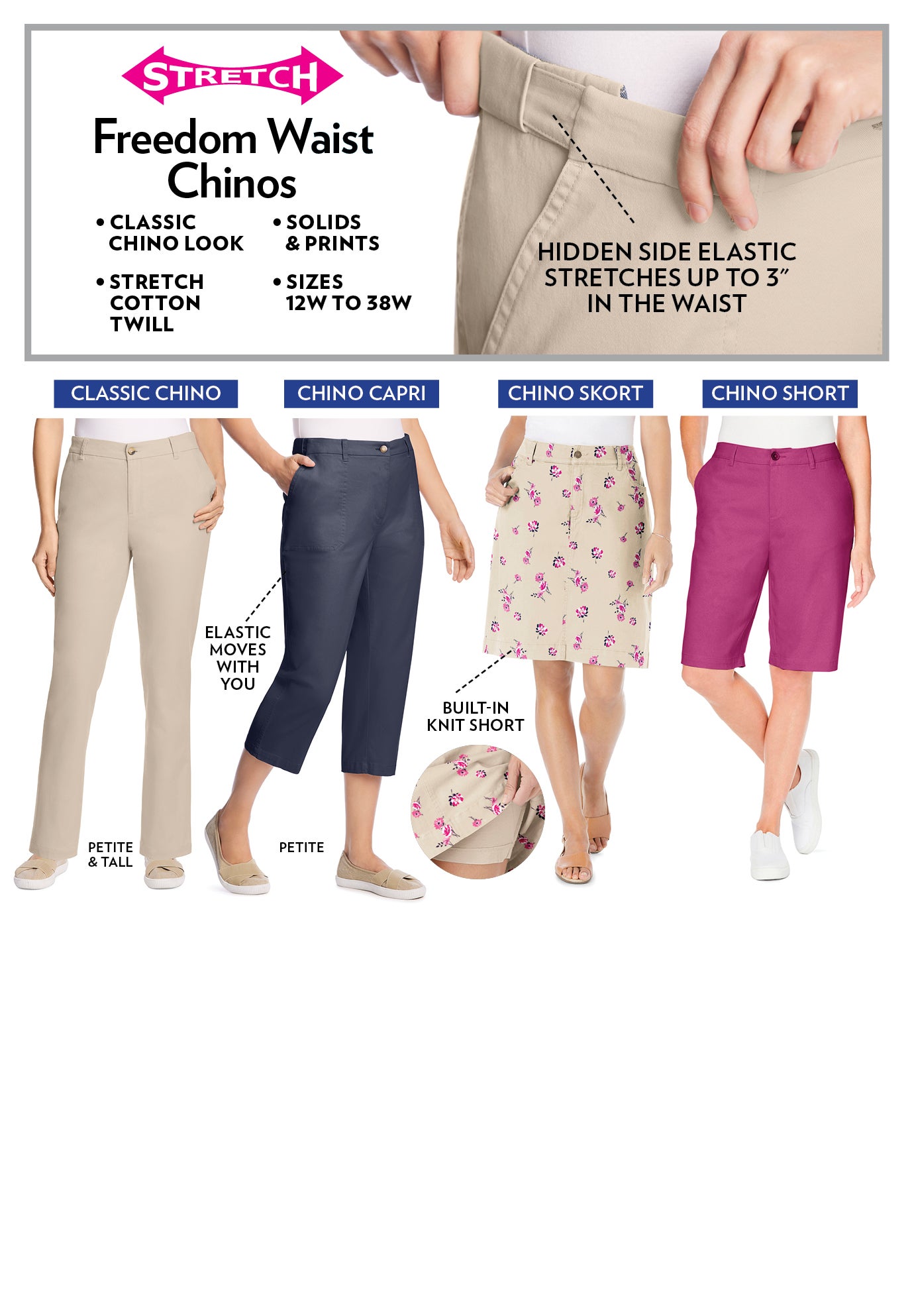 Adjustable Waist Chino Short image number 1