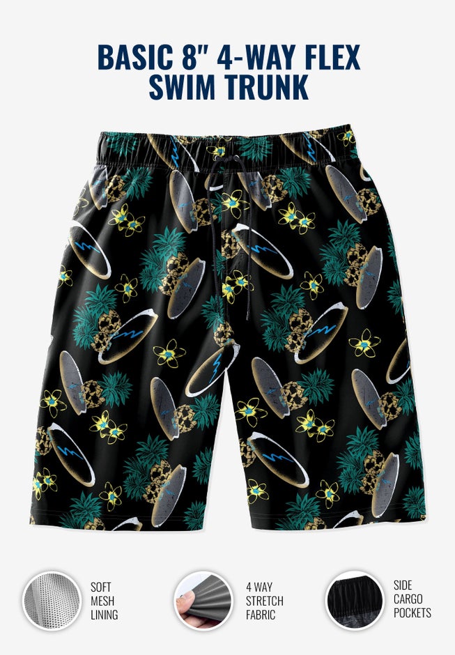 Basic 8" 4-way Flex Swim Trunk image number 1