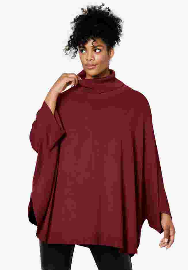 Turtleneck Poncho Sweater image number 0