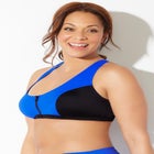 Colorblock Zip Front Bikini Top image number null