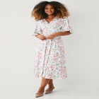 Stretch Knit Surplice Neckline Waist Tie Flutter Sleeve Midi Dress image number 0
