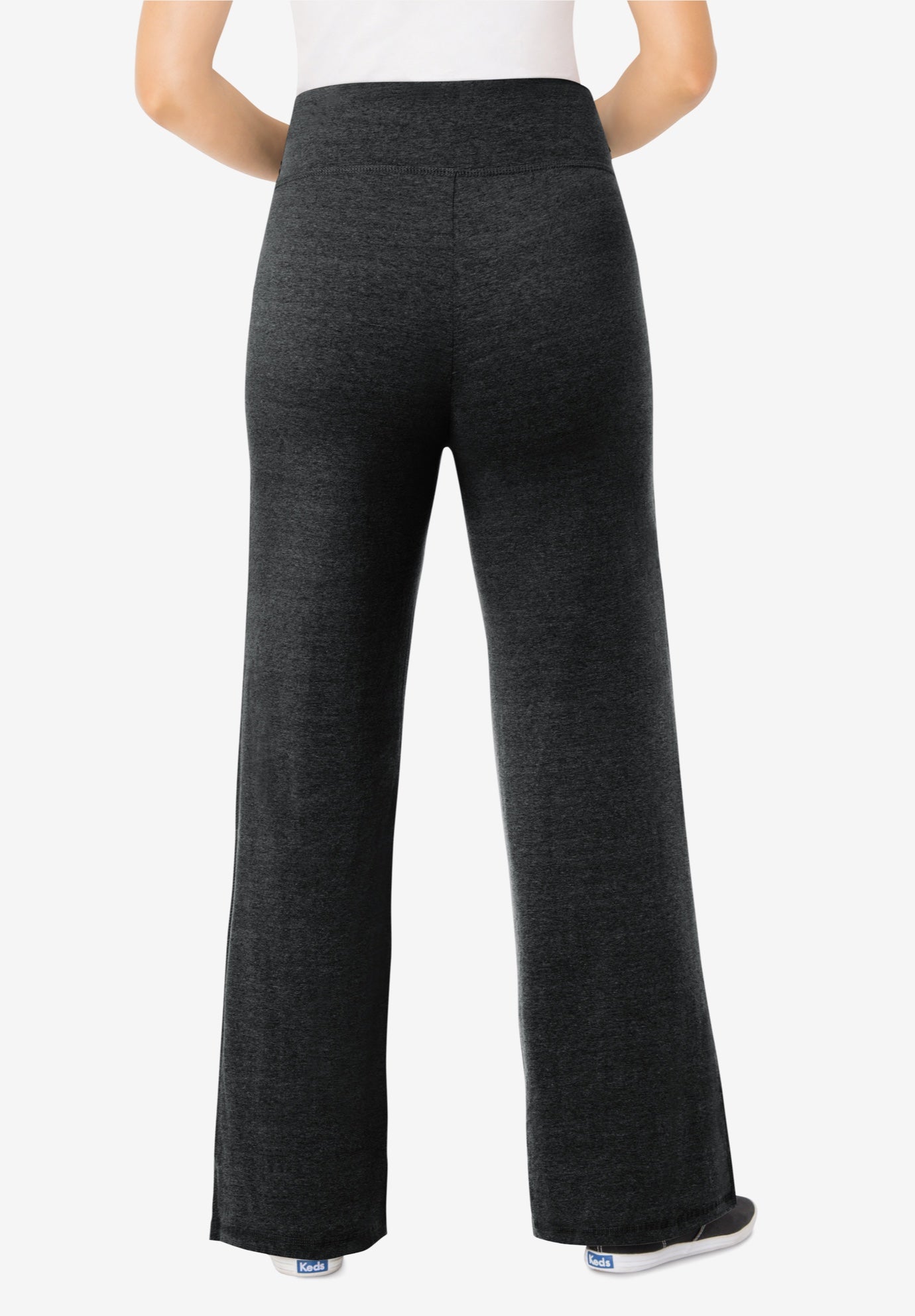 Stretch-Cotton Knit Pull-On Wide-Leg Leggings image number 1
