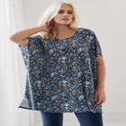 Oversized Stretch Jersey Knit V-Neck Tunic image number 0