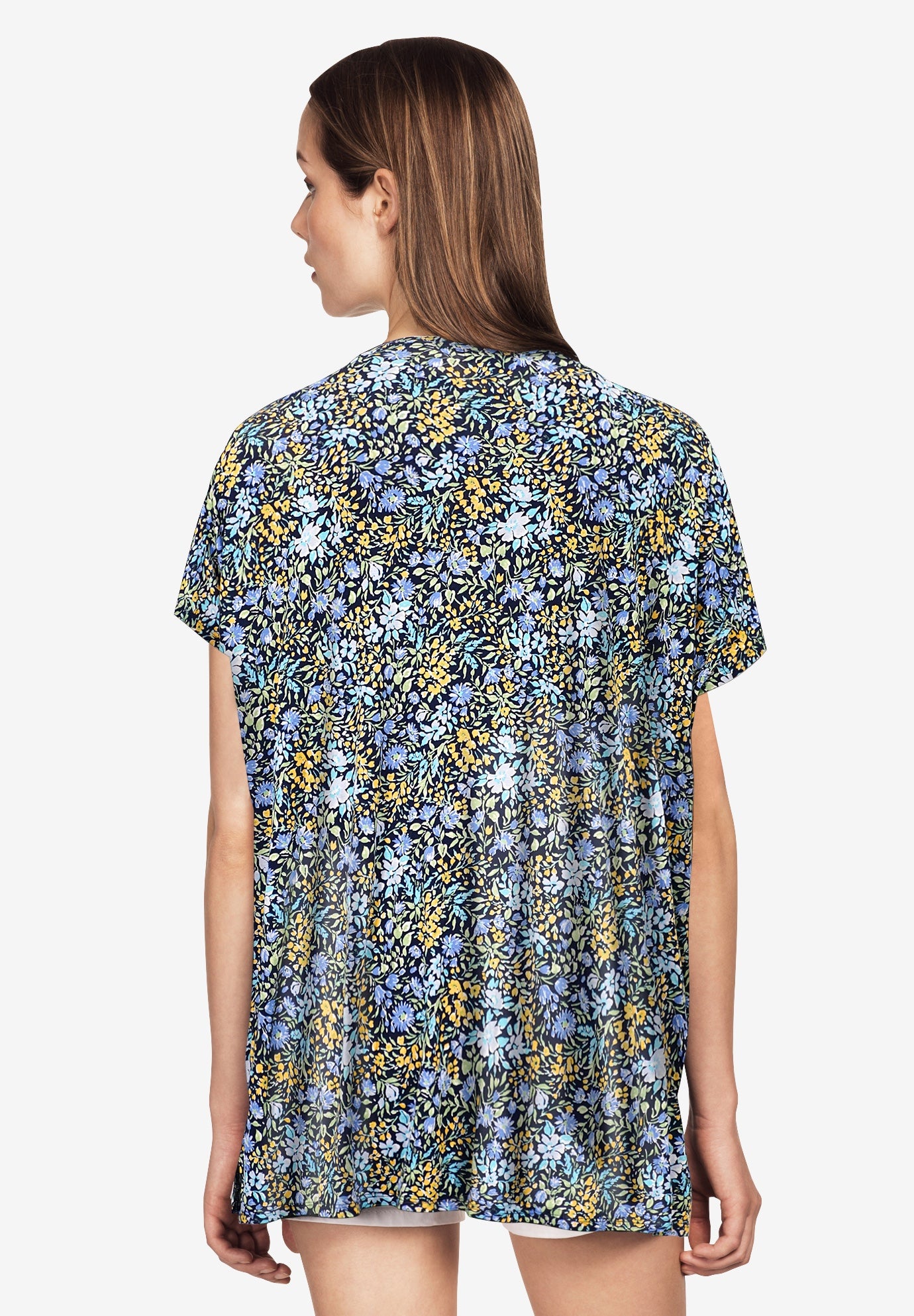 Oversized Stretch Jersey Knit V-Neck Tunic image number 1