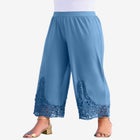 Wide Leg Ultrasmooth&reg; Fabric Lace Pant image number null