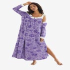 Long 2-Piece Cabbage-Rose Peignoir Set image number null