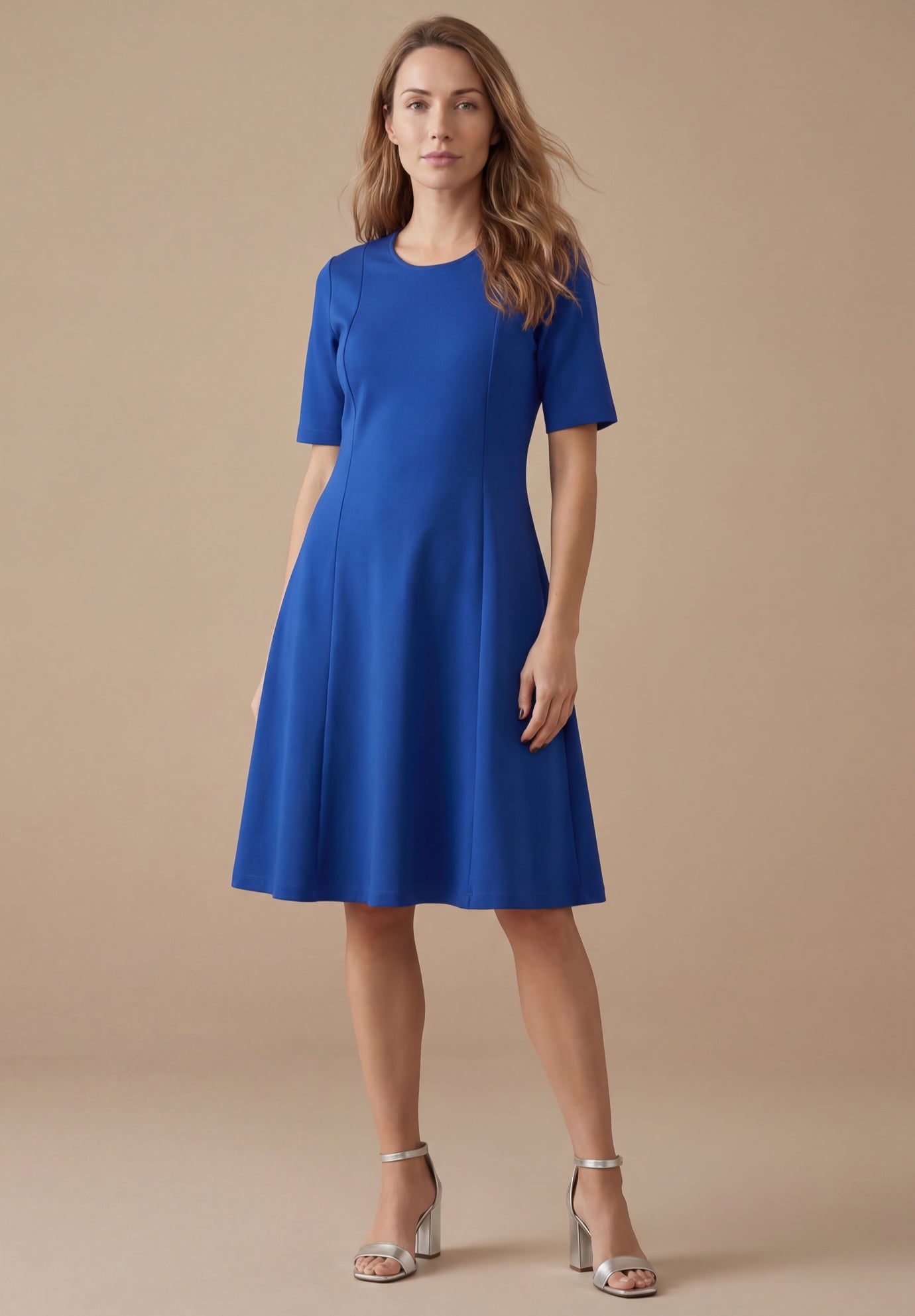Stretch Ponte Flare Dress image number 0