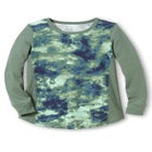 Colorblock Scoopneck Thermal Sweatshirt image number null