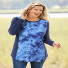 Colorblock Scoopneck Thermal Sweatshirt image number null