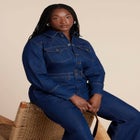 Western Detail Denim Jumpsuit image number null