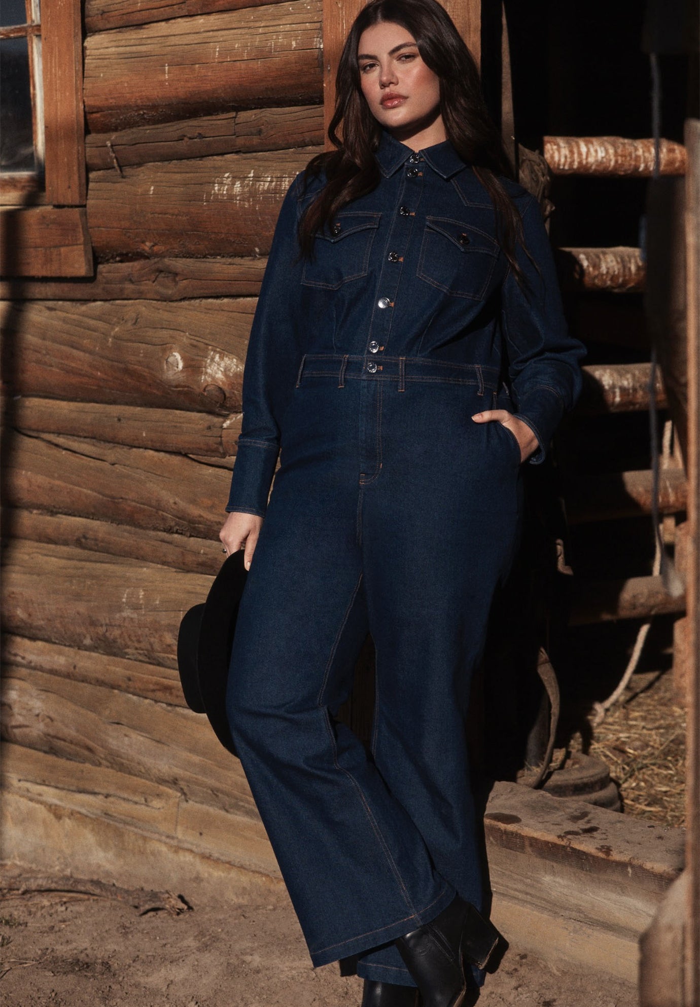 Western Detail Denim Jumpsuit image number 0