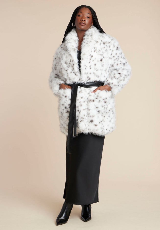  Snow Leopard Belted Coat image number 2