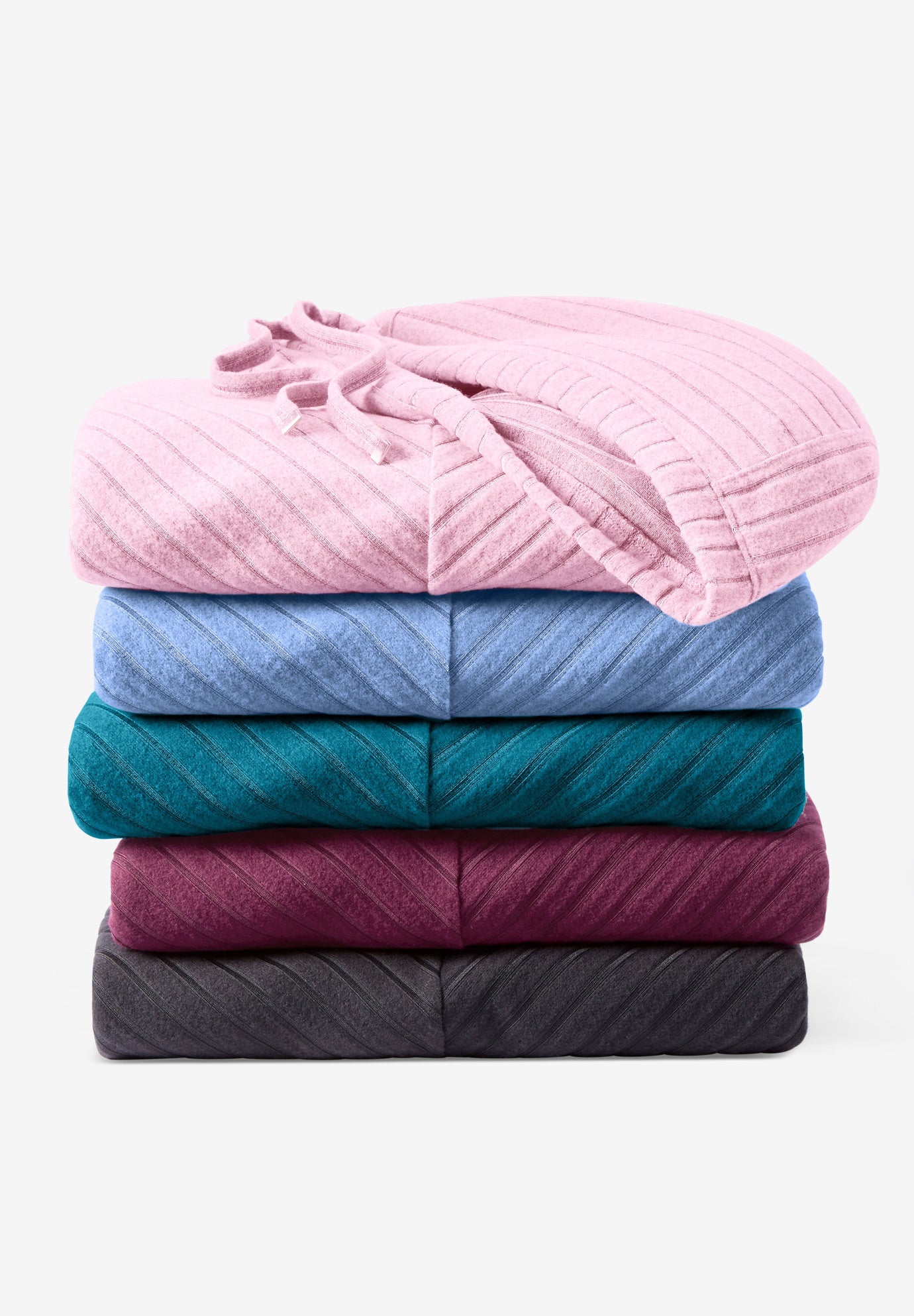 Rib-Knit Sherpa Hoodie Sweatshirt image number 3