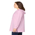 Rib-Knit Sherpa Hoodie Sweatshirt image number null