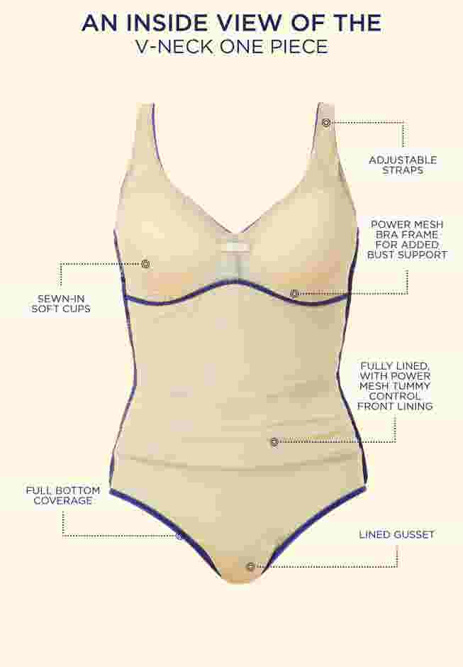 V-Neck One Piece Swimsuit image number 9