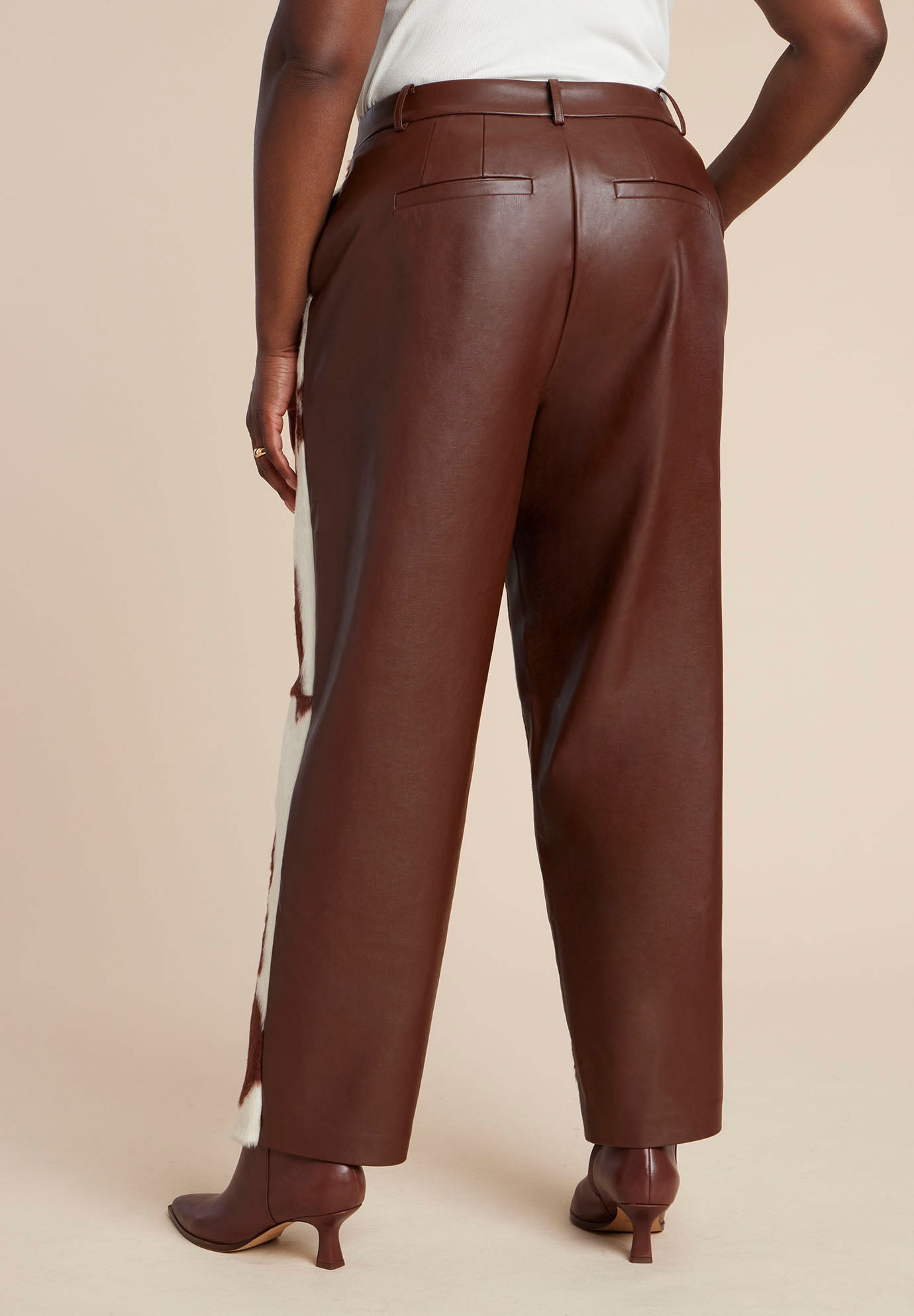 Faux Cow Hide And Leather Pant image number 3