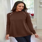 Gold Button Mockneck Sweater image number null