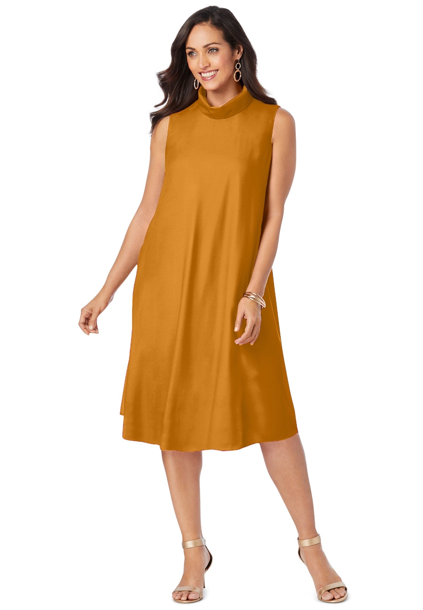 Georgette Mock Neck Dress image number 0