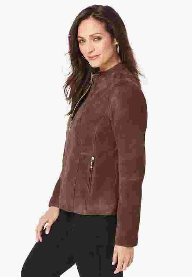 Suede Zip-Front Jacket image number 4