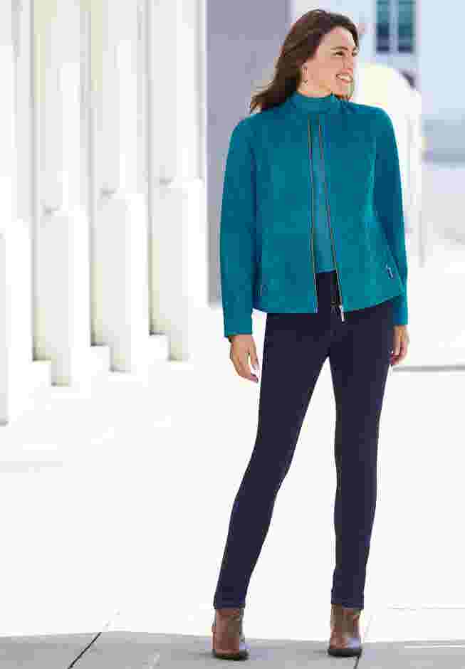 Suede Zip-Front Jacket image number 5