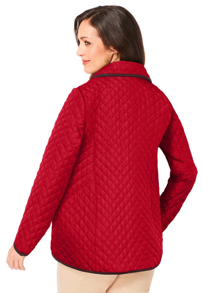 Snap-Front Quilted Coat image number 1