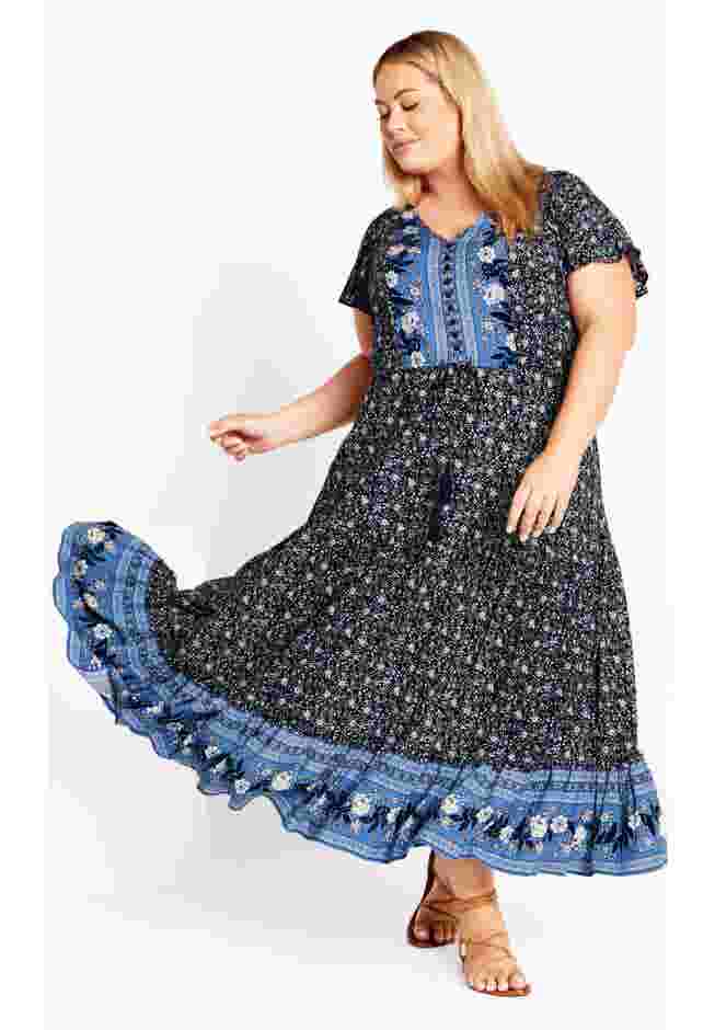 Sandy Border Print Dress image number 0