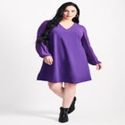 Paloma Blouson Pleated Sleeve Shift Dress image number null