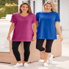 Stretch-Cotton Knit Pull-On Pocket Leggings image number null