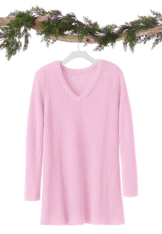 V-Neck Shaker Trapeze Sweater image number 1