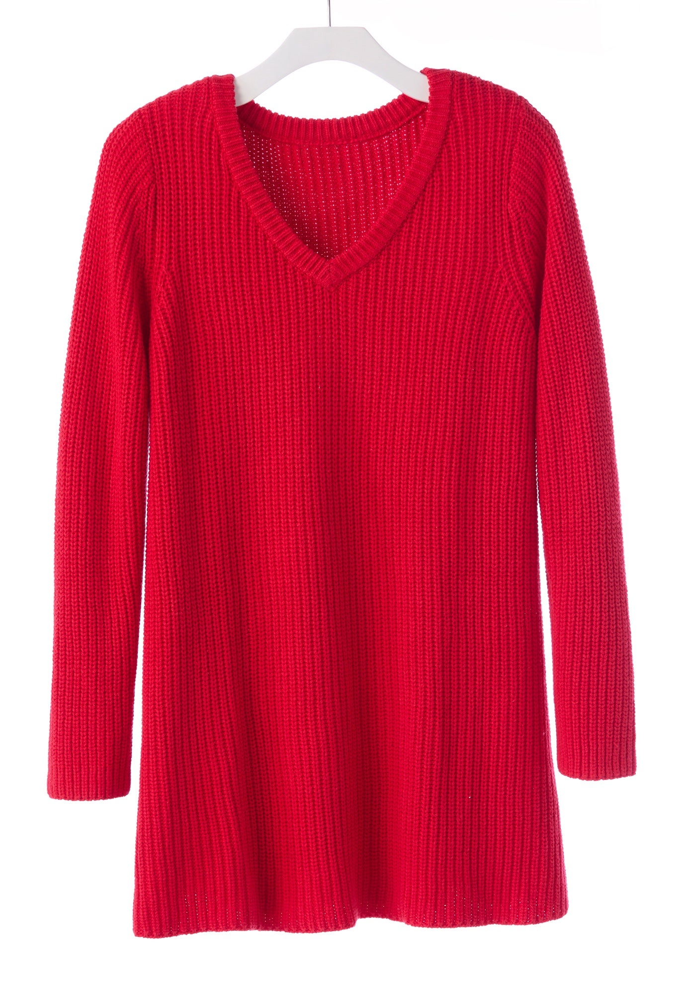 V-Neck Shaker A-Line Sweater image number 1