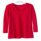 V-Neck Shaker A-Line Sweater image number null
