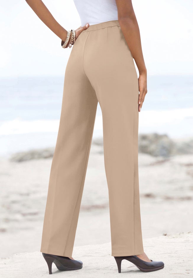 Plus Size Classic Bend Over&reg; Structured Straight Leg Pull-On Pant image number 1