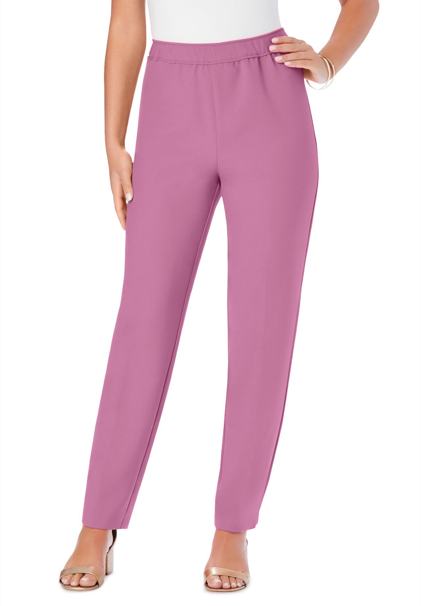 Plus Size Classic Bend Over&reg; Structured Straight Leg Pull-On Pant image number 3