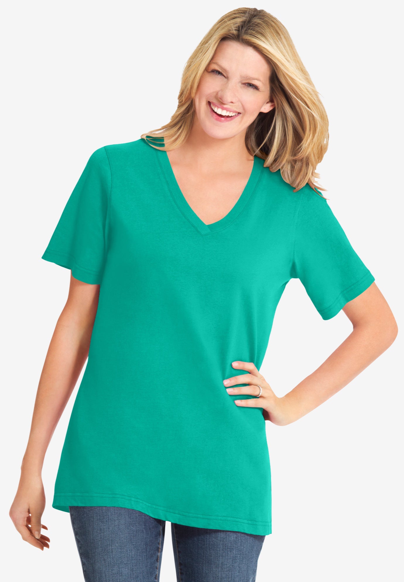 Perfect Short-Sleeve V-Neck Tee image number 0