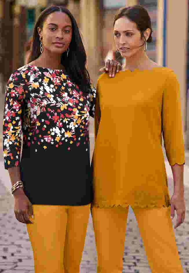 Stretch Cotton Boatneck Tunic image number 7