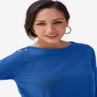 Stretch Cotton Boatneck Tunic image number null