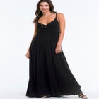 Stretch Jersey Knit Surplice Bodice Maxi Tank Dress image number 0