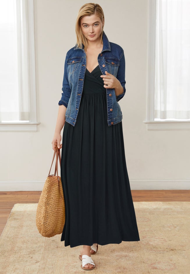 Knit Surplice Maxi Dress image number 2