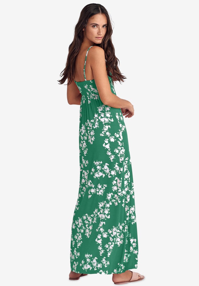 Stretch Knit Surplice Tank Maxi Dress image number 1